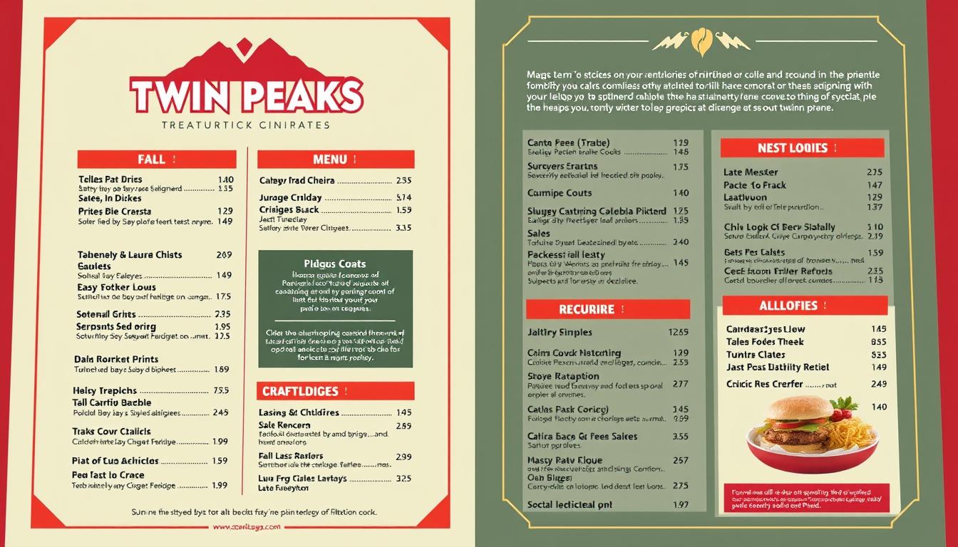 twin peaks calorie menu