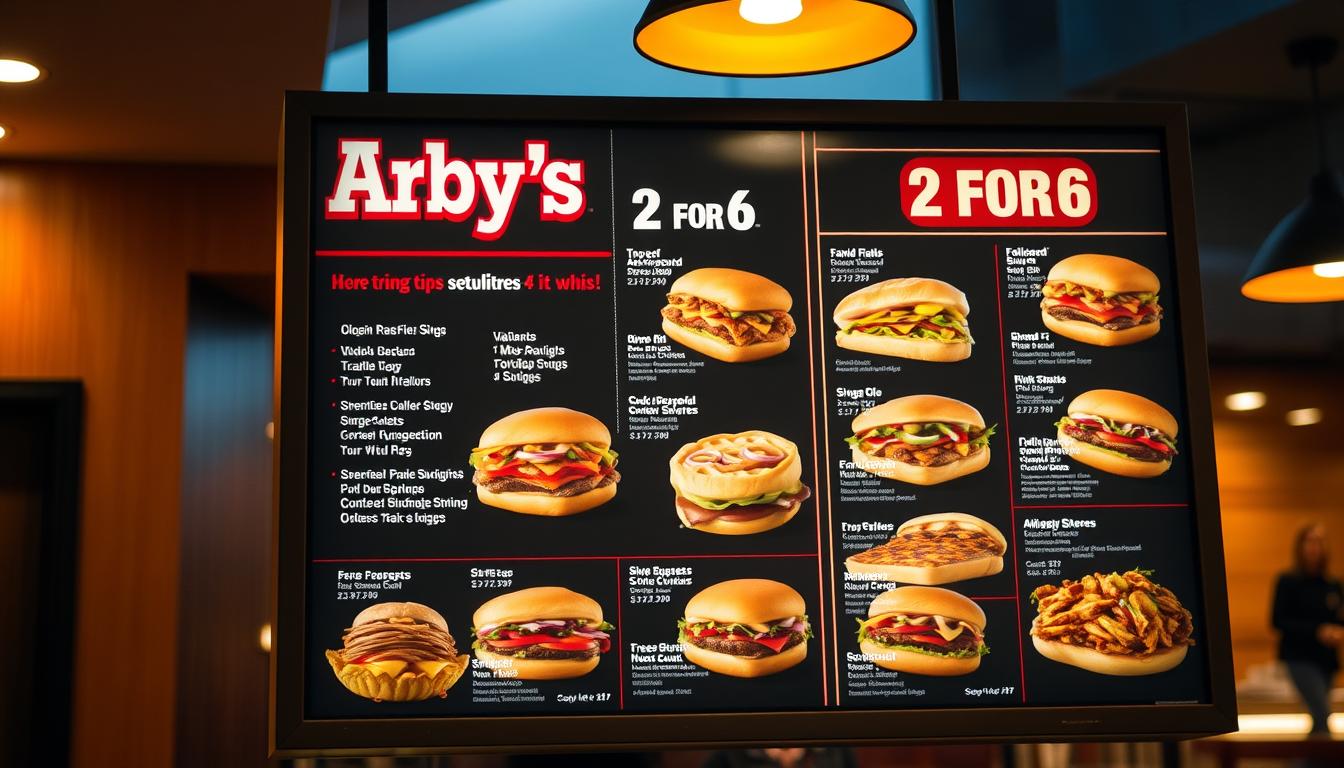 arby's menu specials 2 for $6