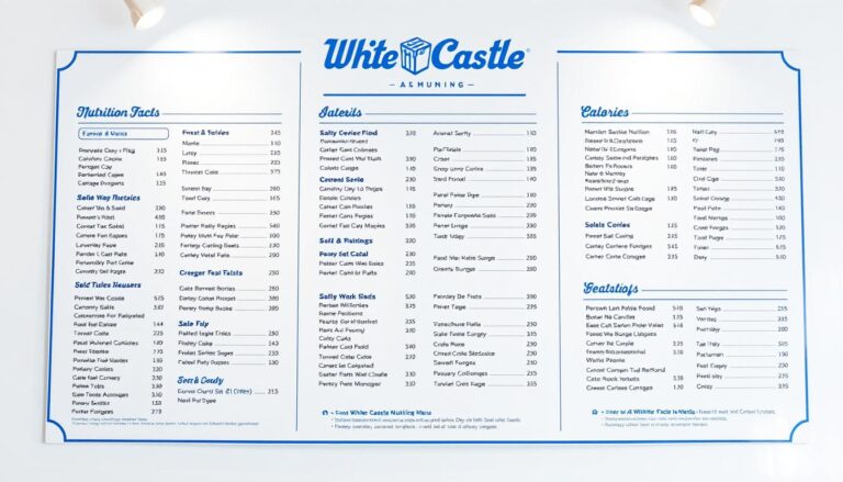 white castle menu nutrition