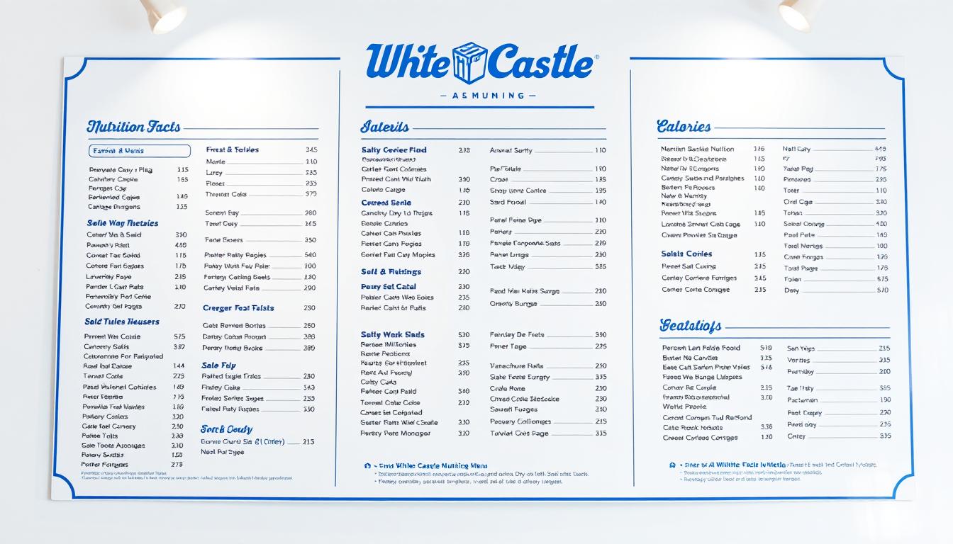white castle menu nutrition